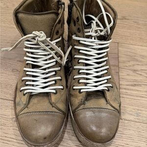 John Varvatos Tan Lace-Up Boots
